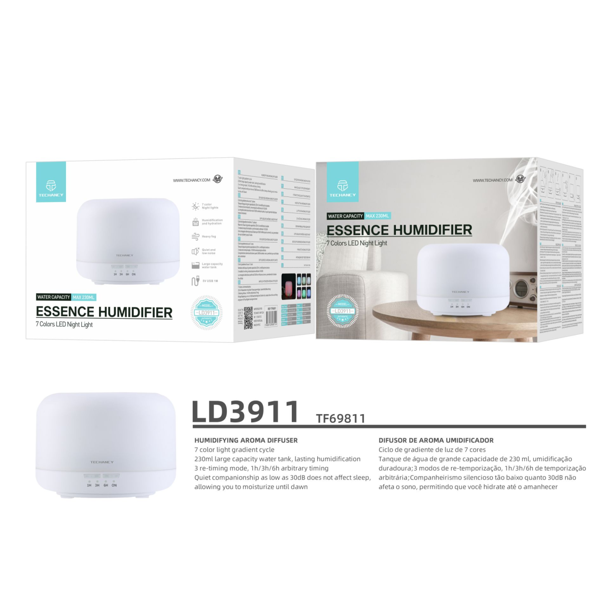 Aroma Diffuser 69811 Colour White - TF69811 - Techancy Europe B2B Online